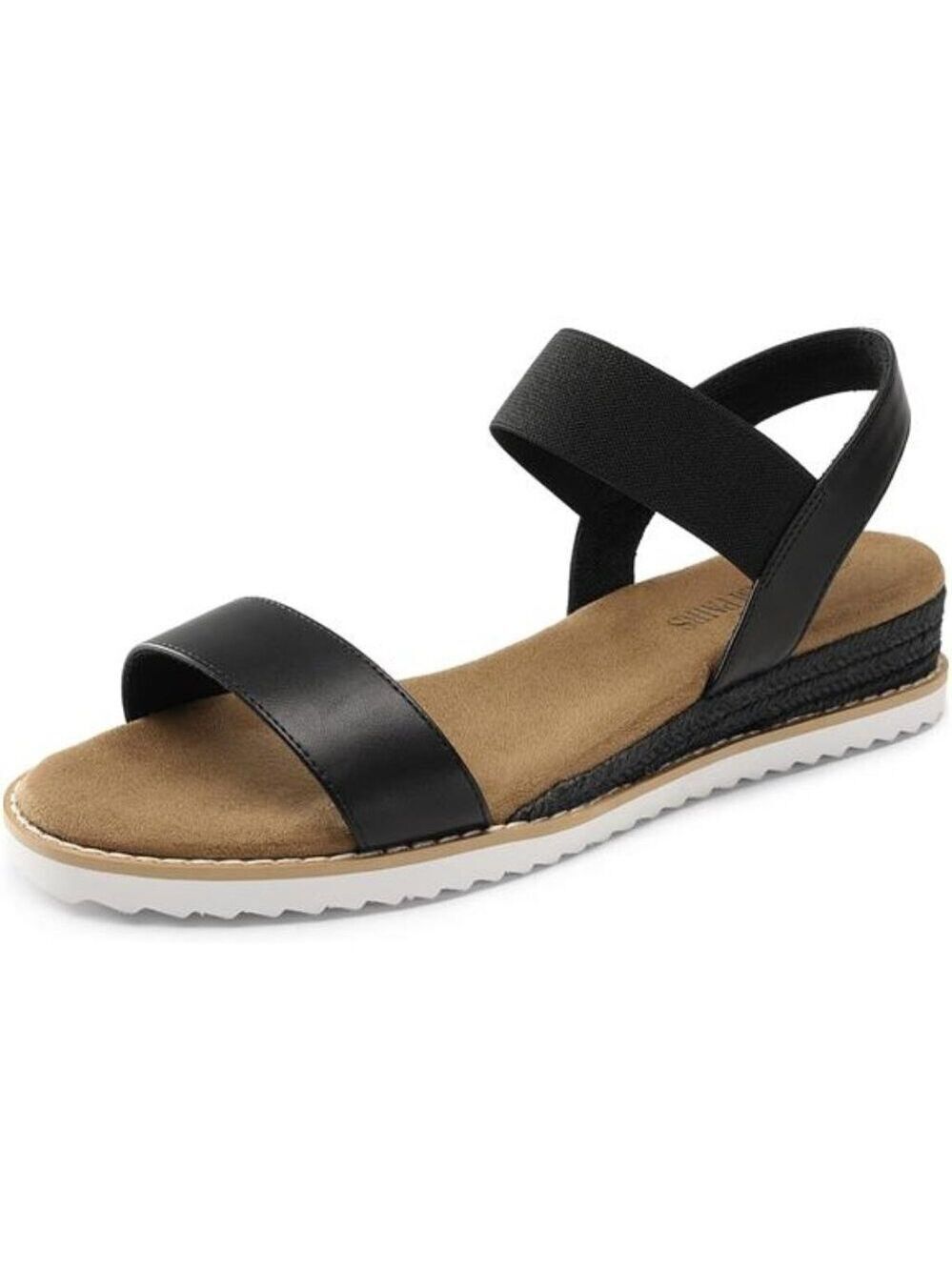 Womens Espadrille Wedge Sandals Elastic Strap Open Toe Slip On Summer Shoes